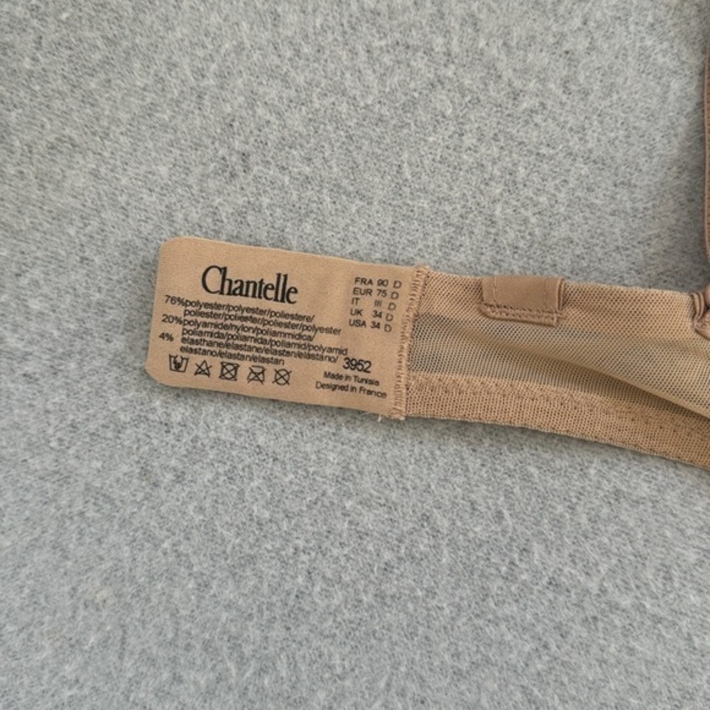 Chantelle‎ 3952 Sublime Invisible Push Up Plunge nude bra size 34D - Picture 7 of 7
